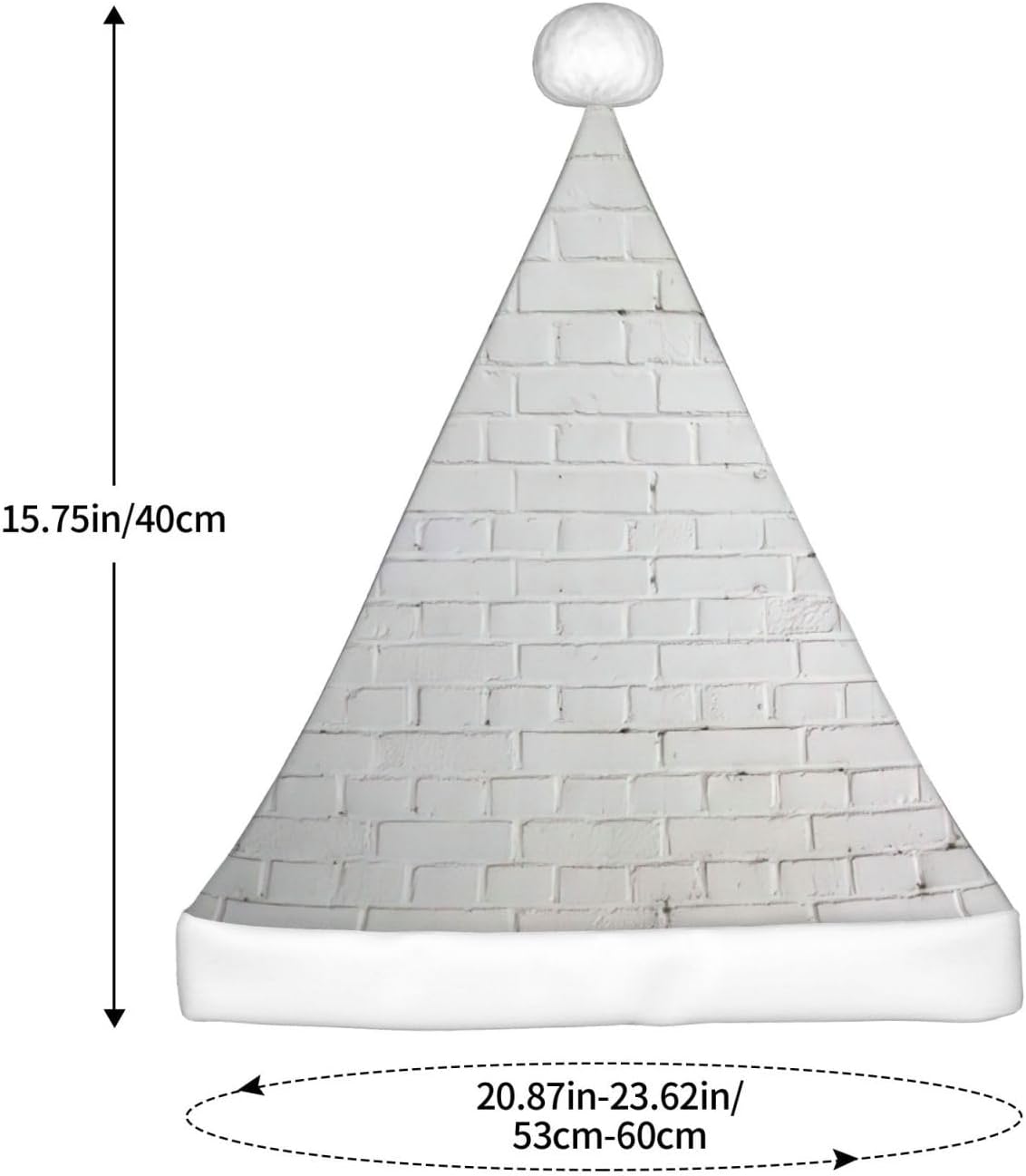 QINZHENG Old White Brick Wall Santa Hat for Women