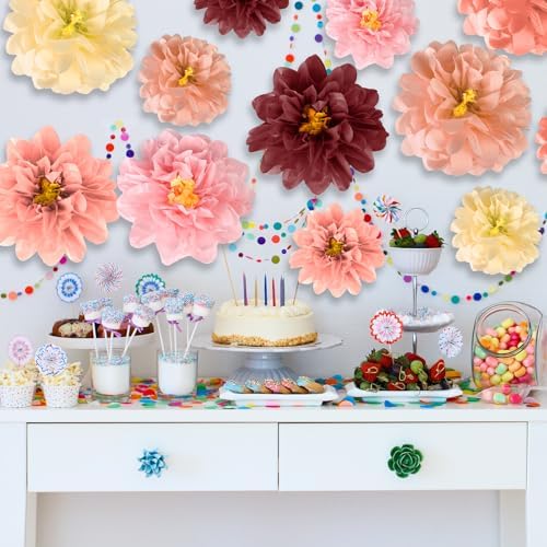 12 Pcs Large Mexican Tissue Flowers 20 8 Fiesta Decorations