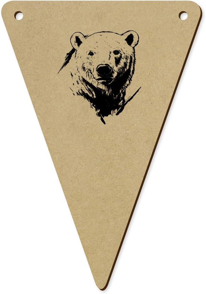 5 x 140mm Polar Bear Portrait Wooden Bunting Flags