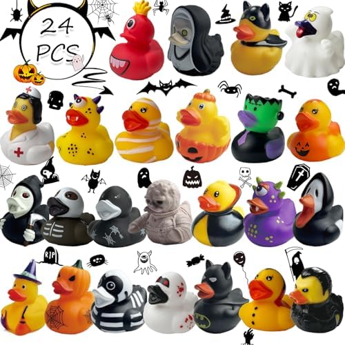 24 Piece Halloween Rubber Ducks Set
