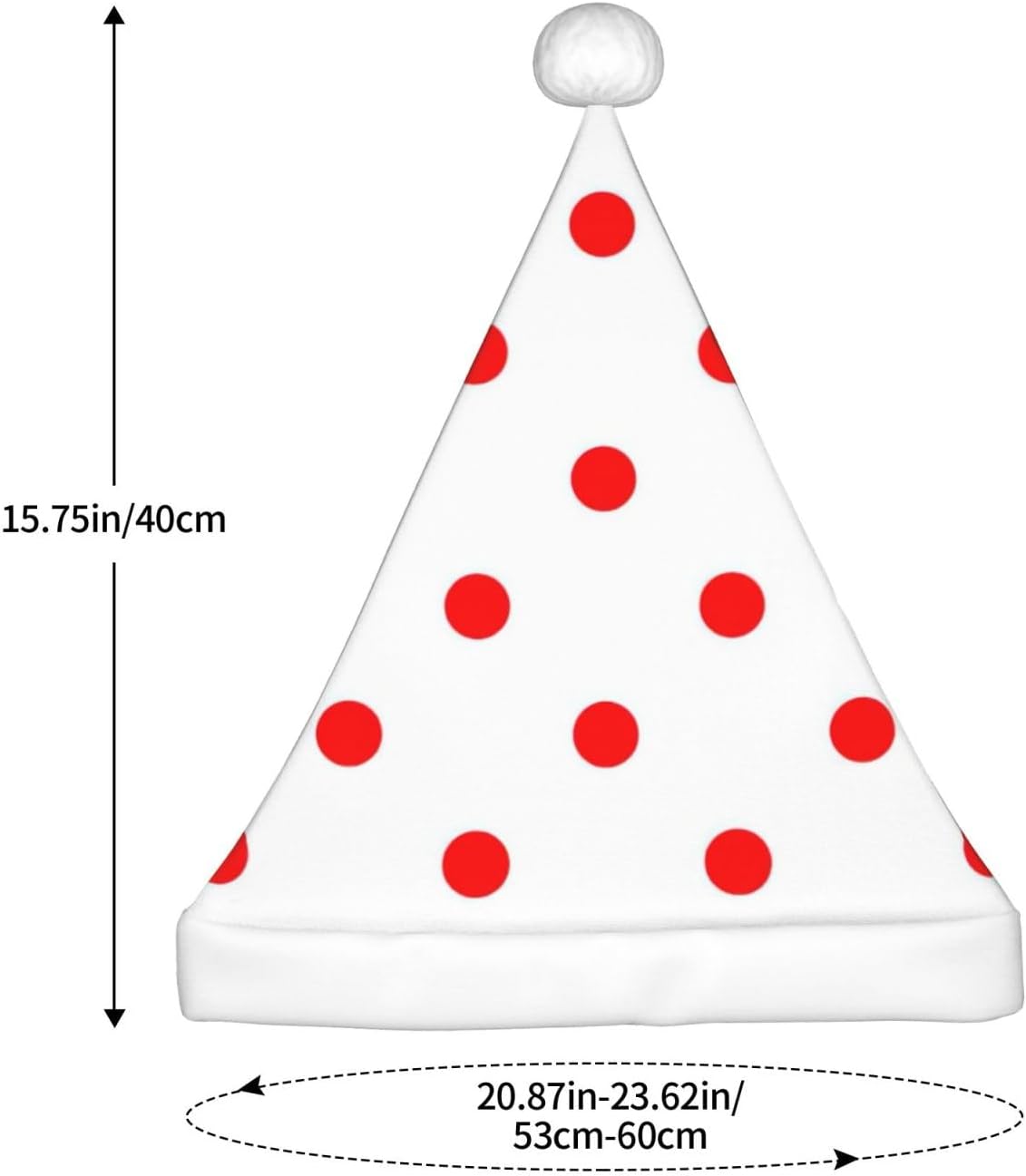 QinZheng Polka Dot Santa Hat for Women