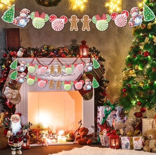 MOAXMOA Mouse Christmas Decorations Banner Set