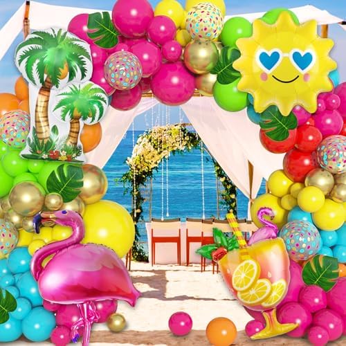 168Pcs Tropical Balloons Arch Garland Kit