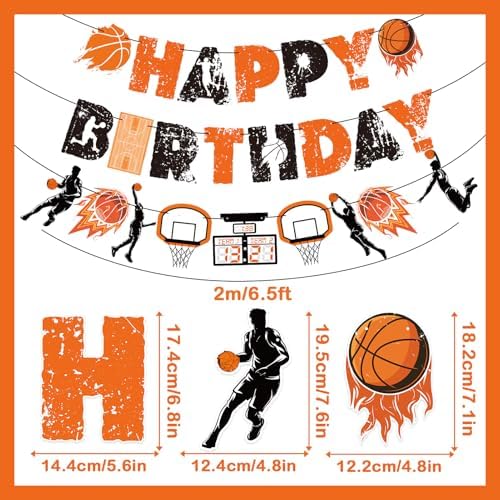 SUNBEAUTY Basketball Birthday Banner Garland