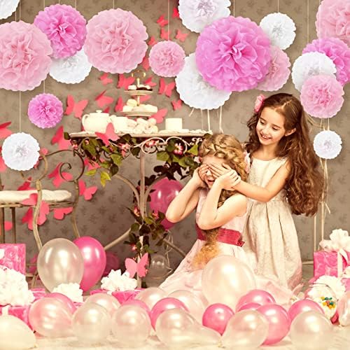 Estune 48 Pcs Tissue Paper Pom Poms Decorations