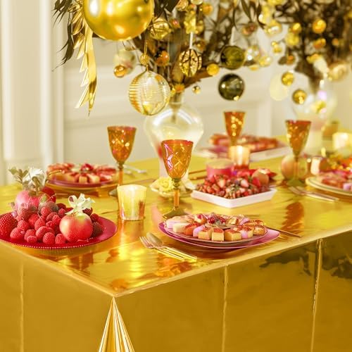 1 Piece Gold Foil Tablecloth 54x72 Inch Wedding Party Cover