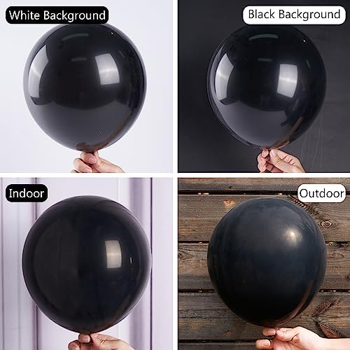 PartyWoo Matte Black Latex Balloons 127 Pcs