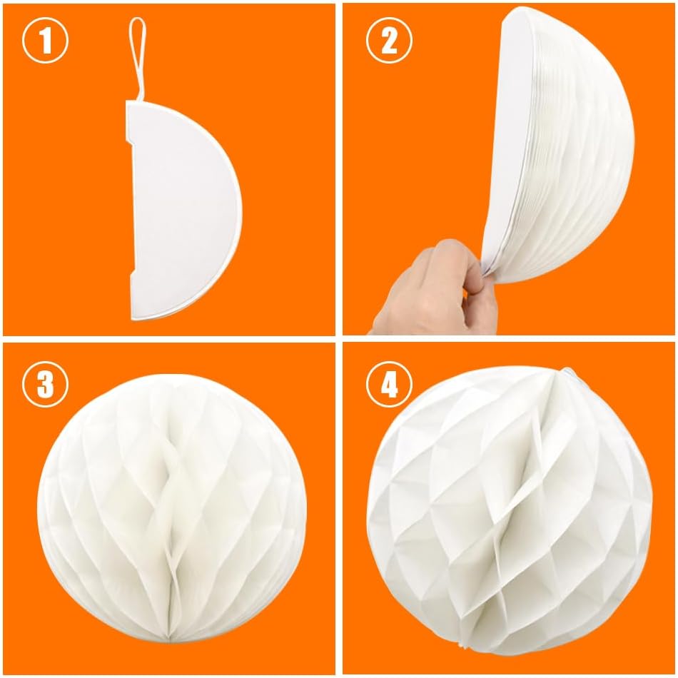Ruidee 8 Piece Paper Honeycomb Balls Party Decoration