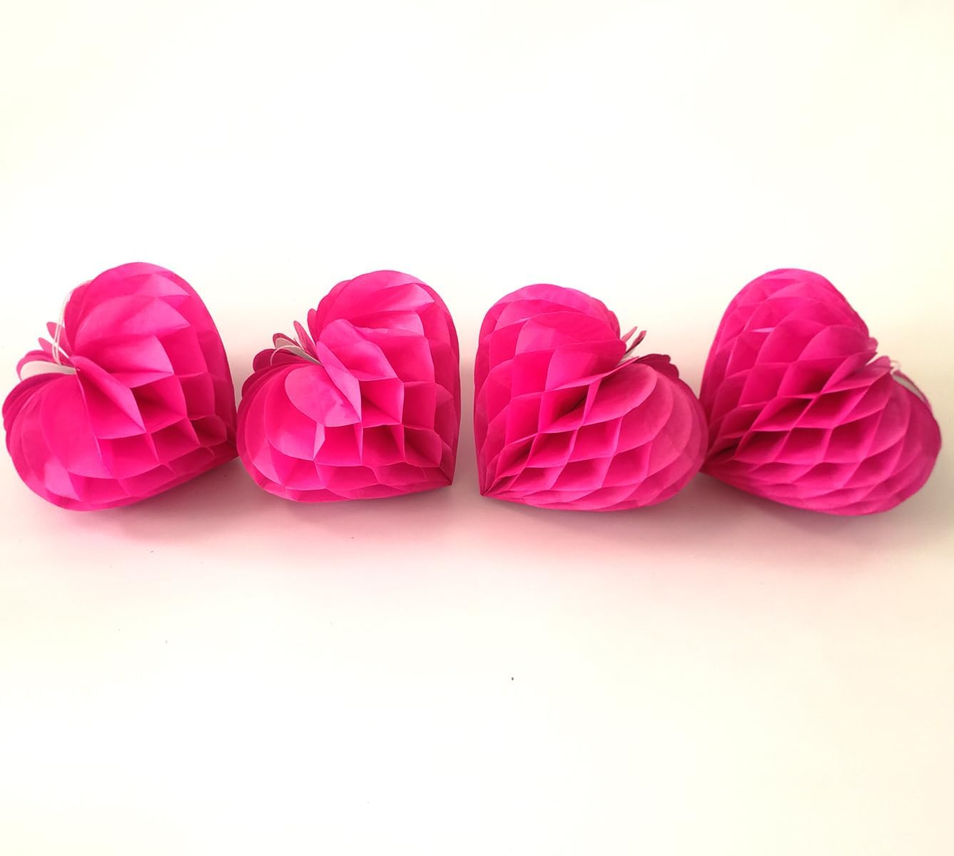 Heart Tissue Paper Pom Poms Decor Set 12pcs