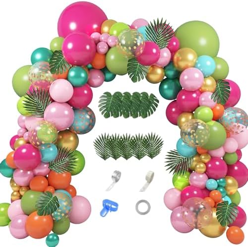 Ouddy Party 158Pcs Tropical Balloon Arch Kit