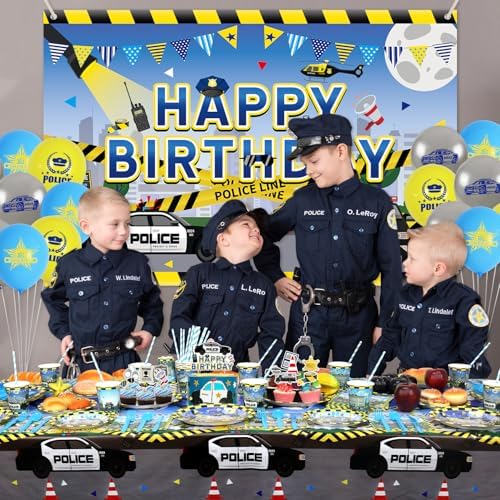 KEFAN Police Birthday Party Decorations Set
