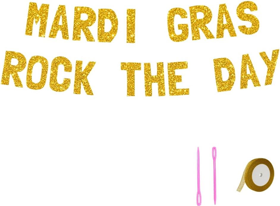 Meowoo Mardi Gras Sparkling Decor Banner