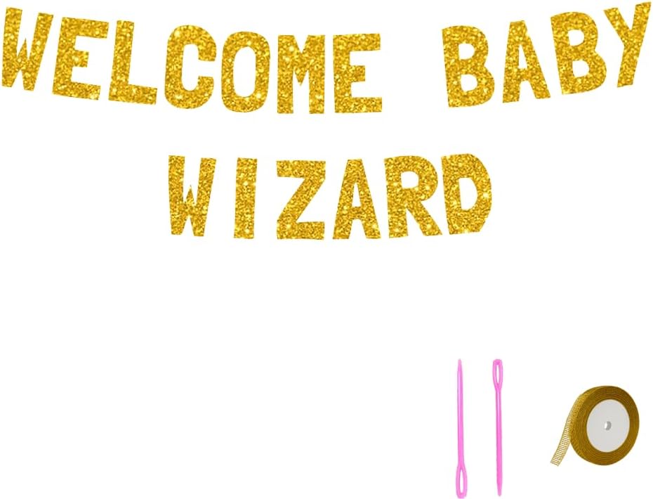 Meowoo Magical Wizard Theme Decor Gold Banner