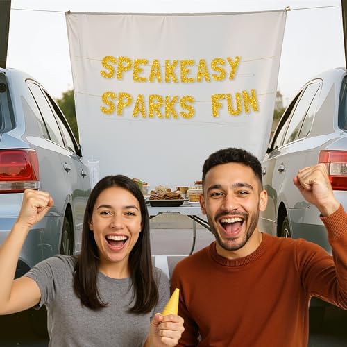 Meowoo Sparkling Gold Glitter Banner for Graduation Celebrations