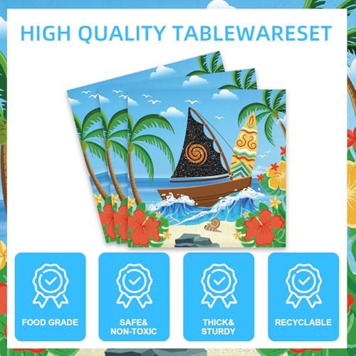 42Pcs Moana Party Supplies Set with Banner Plates Napkins Tablecloth