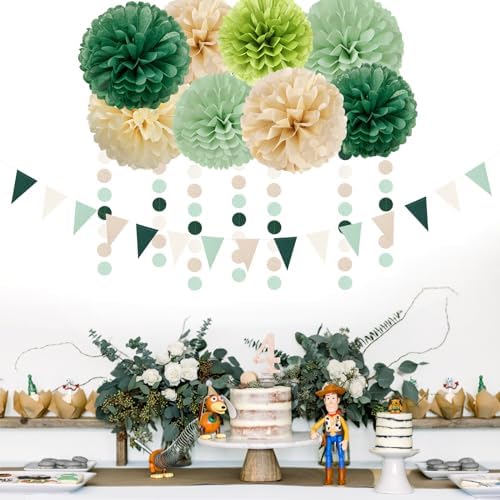 Sage Olive Green Champagne Gold Party Decorations 30pcs