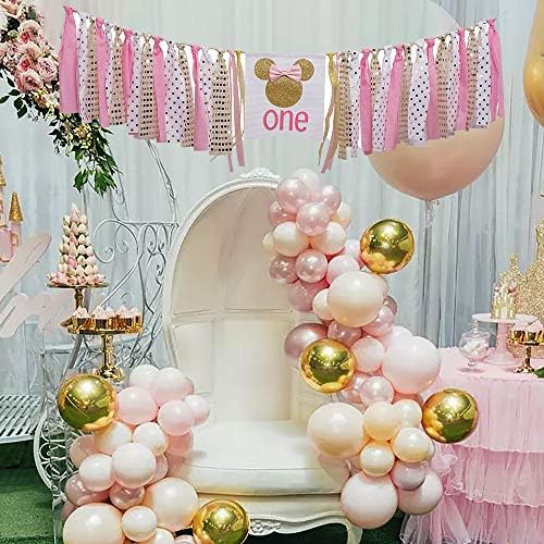 Pink and Gold Minnie Mouse Birthday Banner