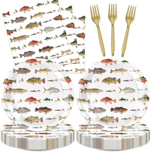 48Pcs GO Fishing Birthday Party Decorations