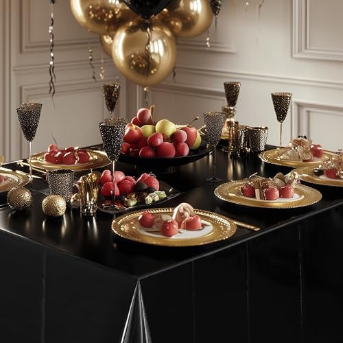 8pcs Black Foil Tablecloth 54x72inch Party Supplies