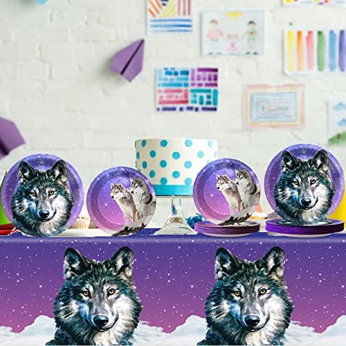 24 Guests Wolf Birthday Party Tableware Set