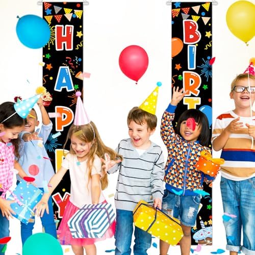 Avezano Happy Birthday Banner 2 Pcs Kids Party Decor