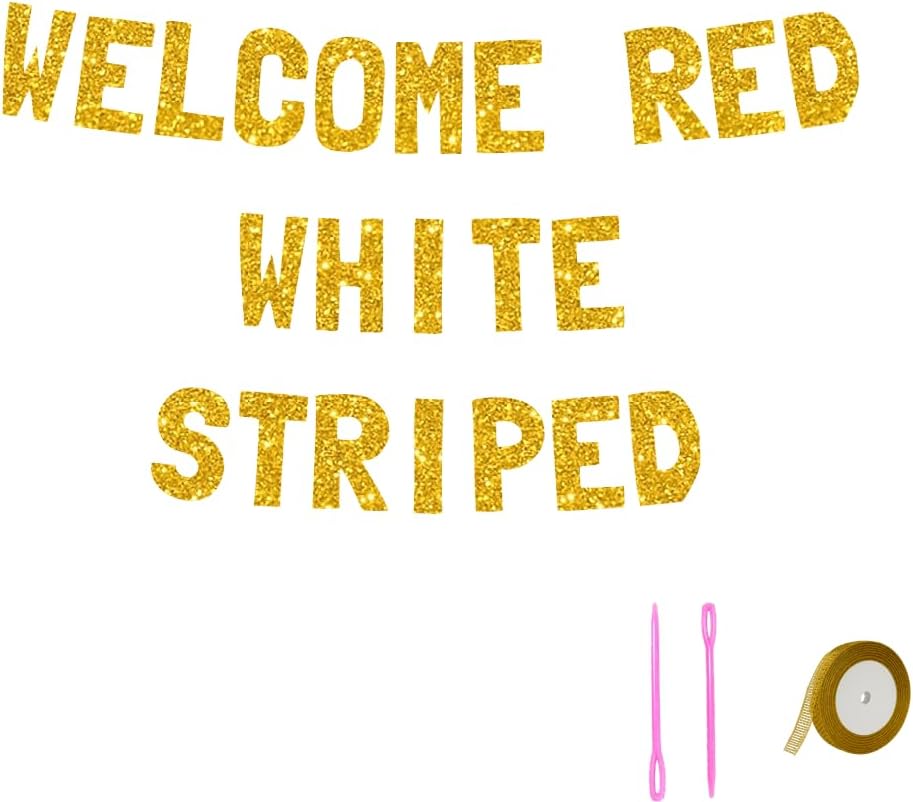 Meowoo Patriotic Decor Banners with Real Gold Glitter