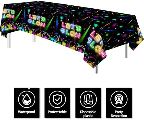 Neon Glow Birthday Tablecloth Set of 3
