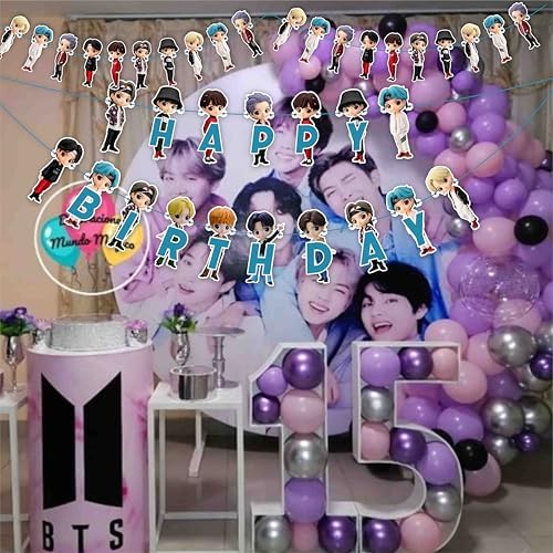 Seyal Tiny Tan BTS Theme Birthday Decorations