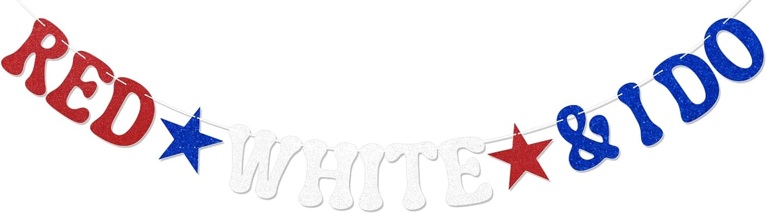 Red White I Do Patriotic Engagement Banner