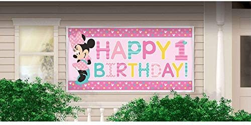 Disney Minnies 1st Birthday Horizontal Banner Sign