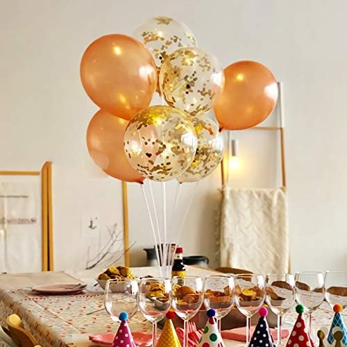 Gold Confetti Balloons 25 Pcs 12 Inch Clear Latex