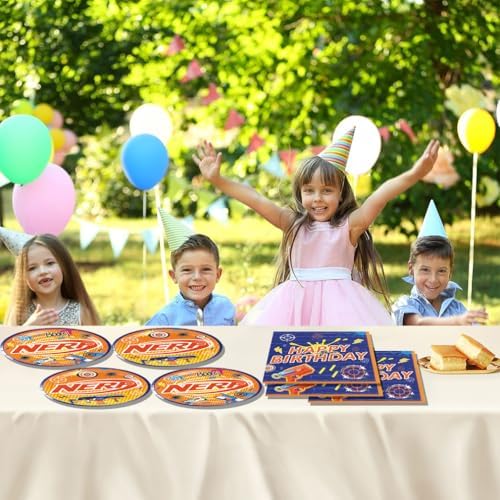 40Pcs Dart War Party Decorations Plates and Napkins Set