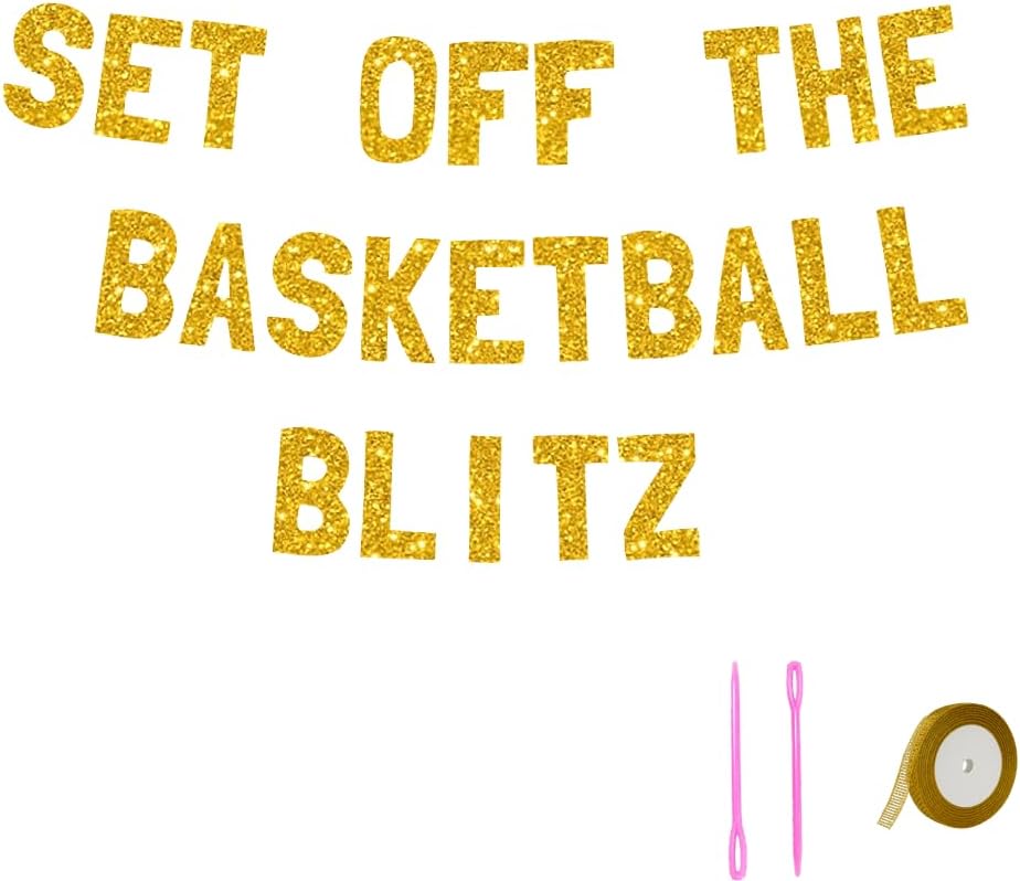 Meowoo Sparkling Basketball Banner with Jumbo Letters