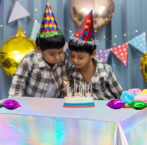 Anllecr 3 Pack Holographic Tablecloths for Parties