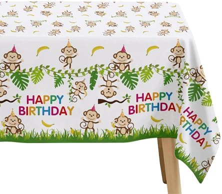 Monkey Birthday Decorations Tablecloth 3 Pack