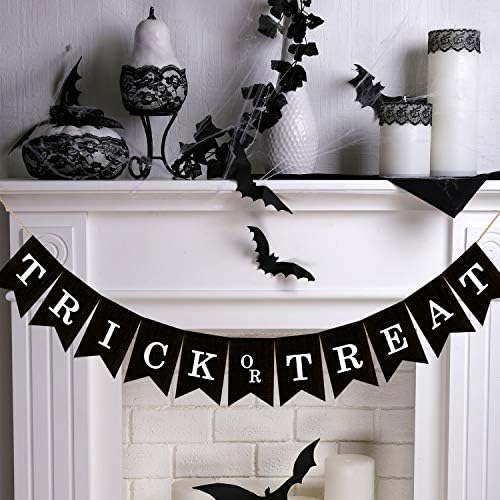 Trick or Treat Burlap Banner - Halloween Decor