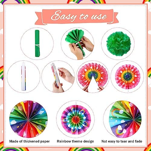 Outus 21 Pcs Rainbow Party Decorations