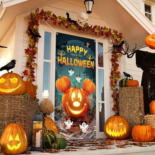 Halloween Mouse Pumpkin Banner - Large Door Cover Decor