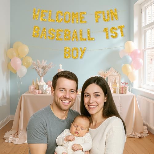 Meowoo Giant Letters Baseball Party Decor Banner