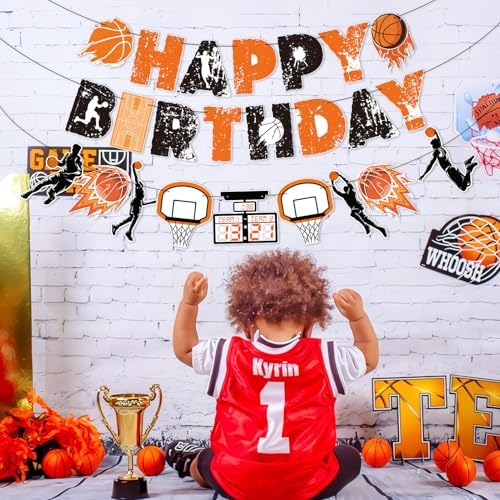SUNBEAUTY Basketball Birthday Banner Garland