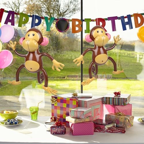 FUTUREPLUSX 3PCS Inflatable Monkeys Birthday Decorations