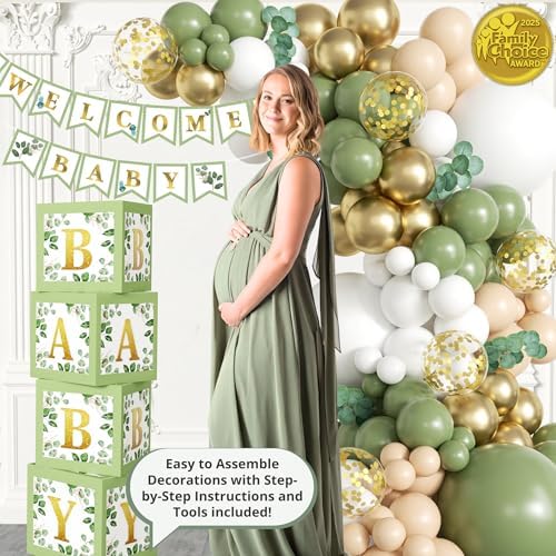 RainMeadow 258 PC Sage Green Baby Shower Decorations