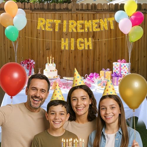 Meowoo Retirement Party Banner with Gold Glitter 1