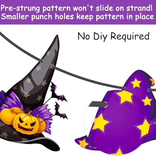 5pcs Witch Hat and Boot Banners Halloween Decor