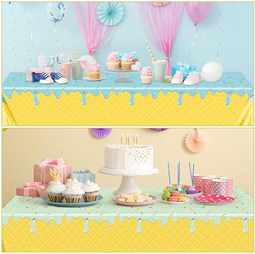 3 Pack Ice Cream Themed Tablecovers for Parties