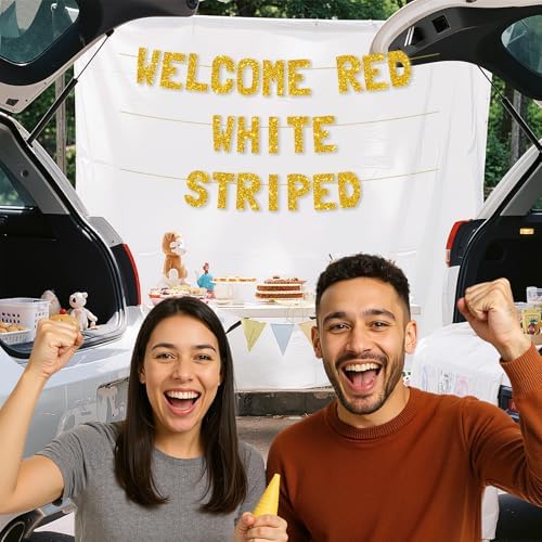 Meowoo Patriotic Decor Banners with Real Gold Glitter