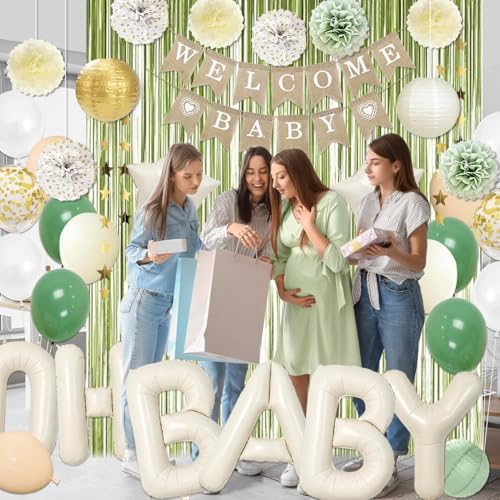 Sage Green Baby Shower Decorations Set