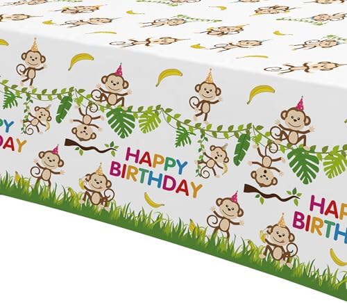 Monkey Birthday Decorations Tablecloth 3 Pack