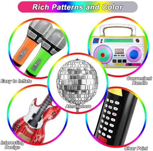 Amandir 80s 90s Party Decor Kit 90Pcs Balloons