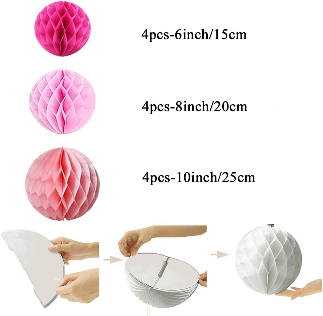 YLYs Love 12pcs Honeycomb Paper Balls Decorations